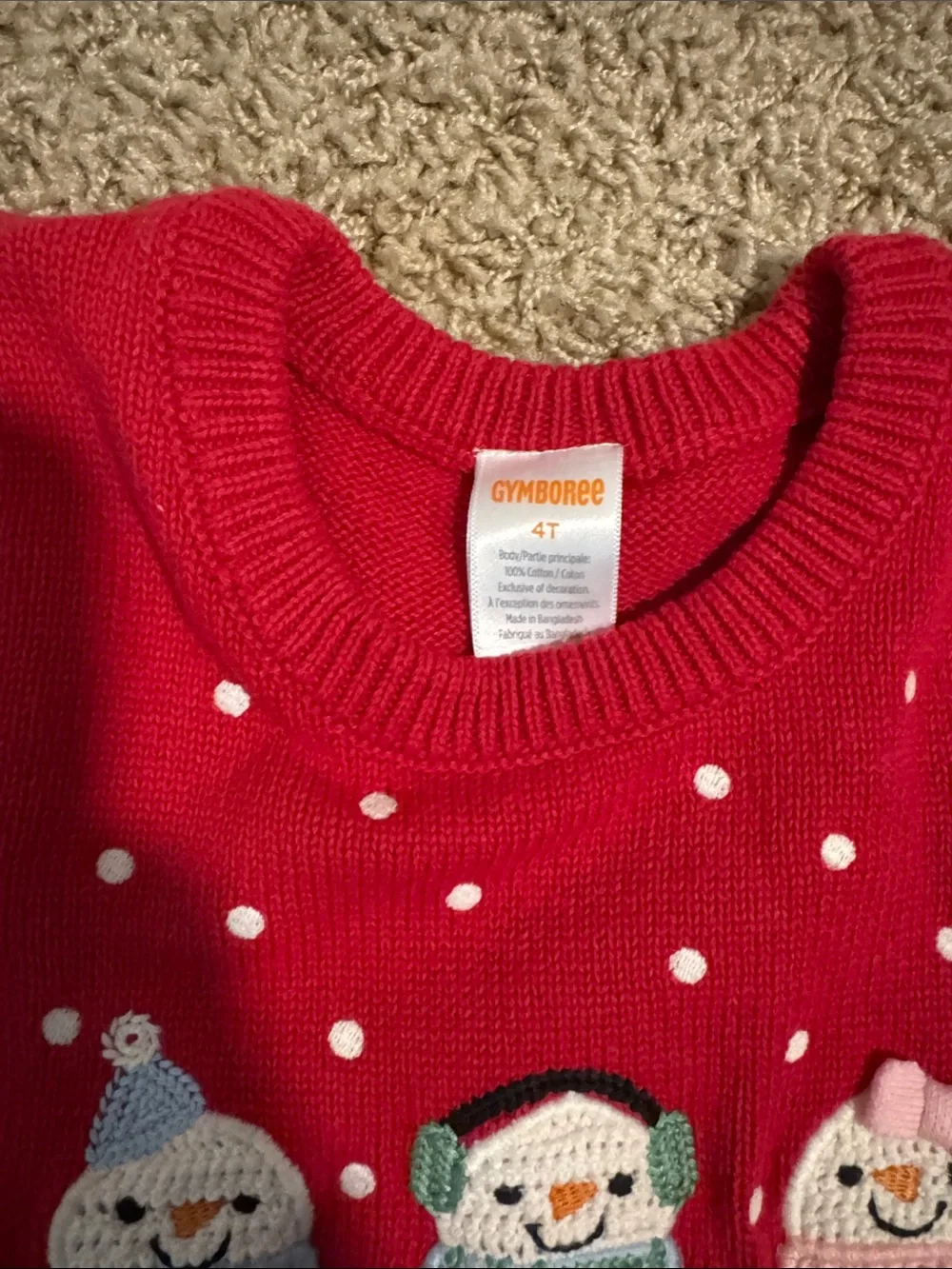 Gymboree Red Knit Snowman Dress